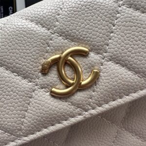 【AT8682】シャネルパールホワイトクラシックスタイルバッグ | Chanel