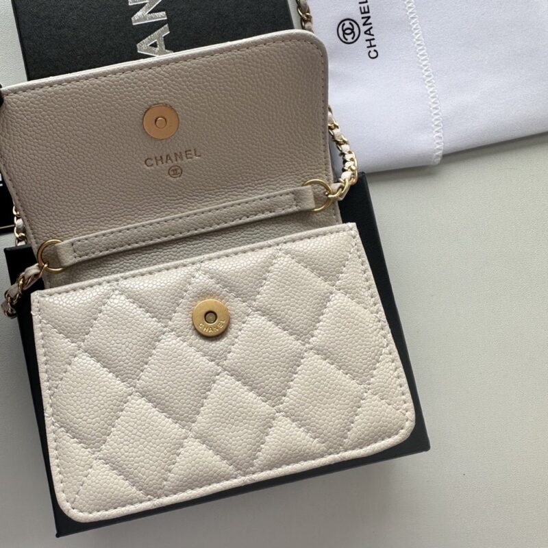 【AT8682】シャネルパールホワイトクラシックスタイルバッグ | Chanel