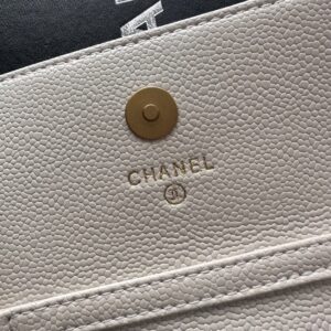 【AT8682】シャネルパールホワイトクラシックスタイルバッグ | Chanel