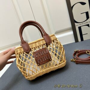 【AT8683】Miu 高定シリーズ | 慵懒悠闲の休暇シリーズ籐バッグ | Miu Miu