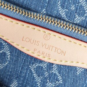 【AT8712】ルイ・ヴィトン デニムハンドバッグ ブルー柄 牛革装飾 都会デイリーバッグ | Louis Vuitton