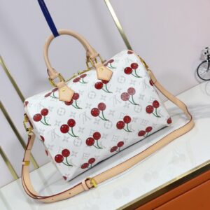 【AT8739】ルイ・ヴィトンSpeedy Soft チェリープリントハンドバッグ – 優雅なチェリーデザイン、おしゃれなスタイル | LV