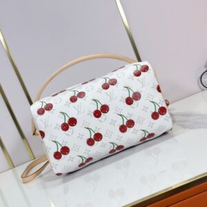【AT8739】ルイ・ヴィトンSpeedy Soft チェリープリントハンドバッグ – 優雅なチェリーデザイン、おしゃれなスタイル | LV