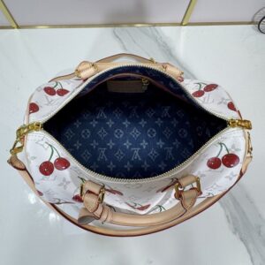 【AT8739】ルイ・ヴィトンSpeedy Soft チェリープリントハンドバッグ – 優雅なチェリーデザイン、おしゃれなスタイル | LV