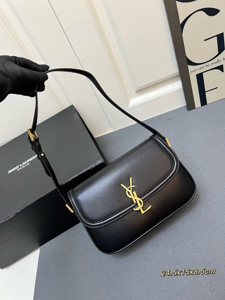 【AT8811】セイントローラン Le Cassandreブラックカーフスキンアンダーアームバッグ | Saint Laurent Paris