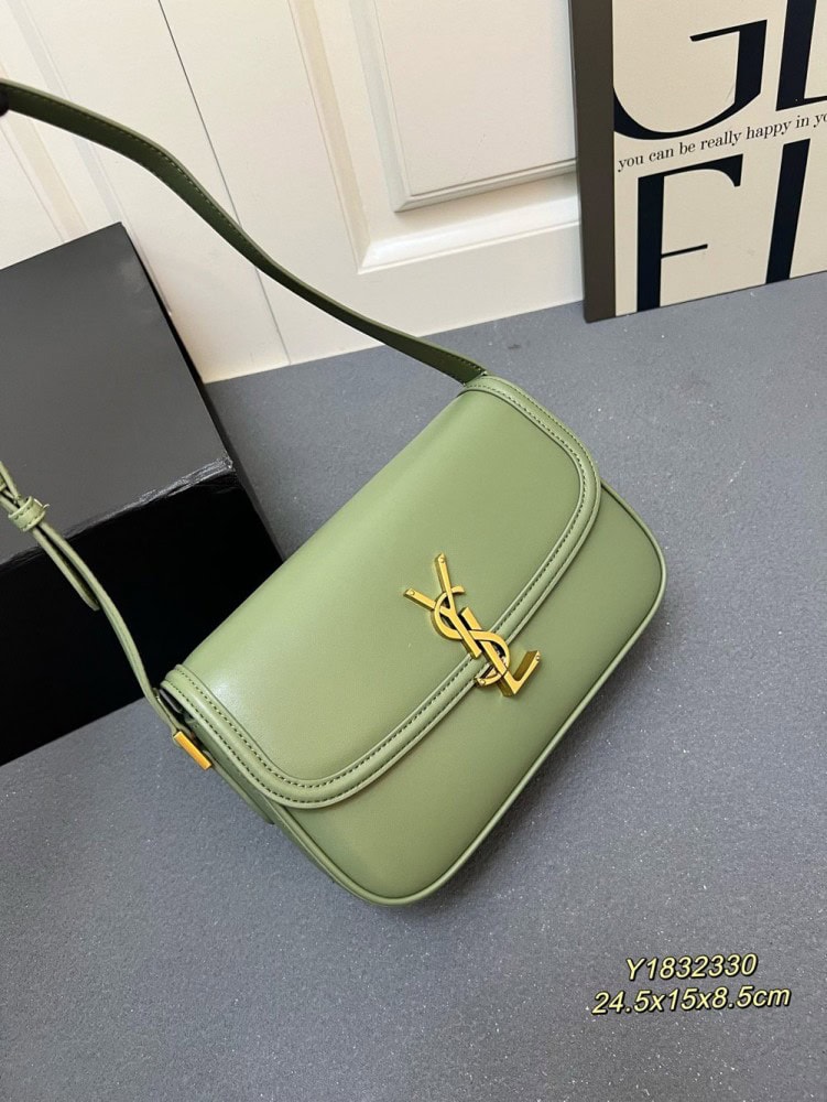 【AT8815】Saint Laurent(サンローラン)のオリーブグリーンレザートートバッグ | Yves Saint Laurent