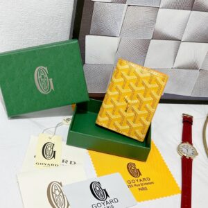 【AT8869】ゴヤール(Goyard)サン=マルクシリーズ：エレガントな黄色の幾何学模様カードケース | Maison Goyard