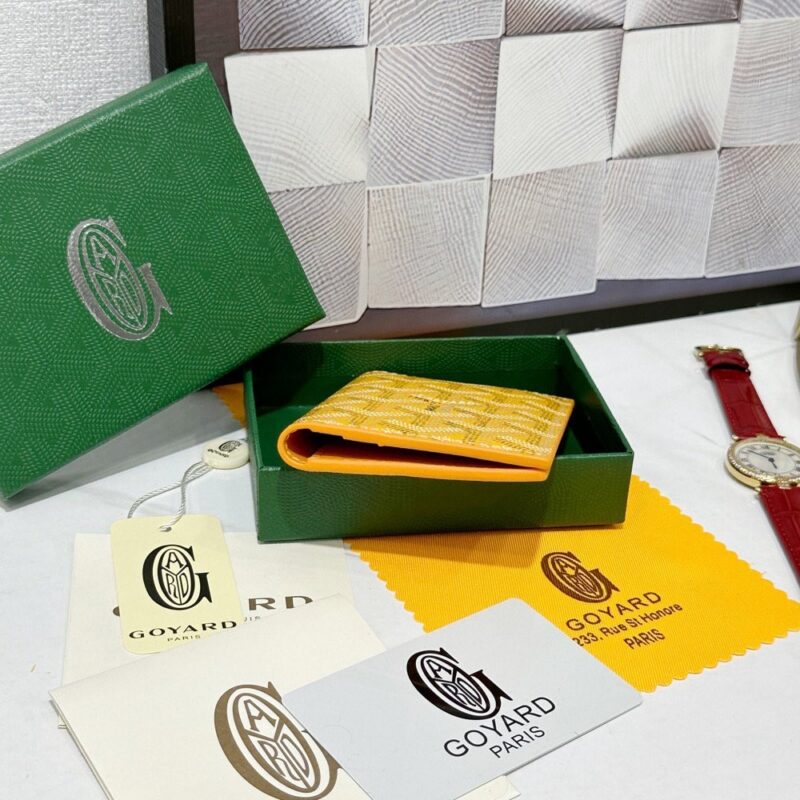【AT8869】ゴヤール(Goyard)サン=マルクシリーズ：エレガントな黄色の幾何学模様カードケース | Maison Goyard