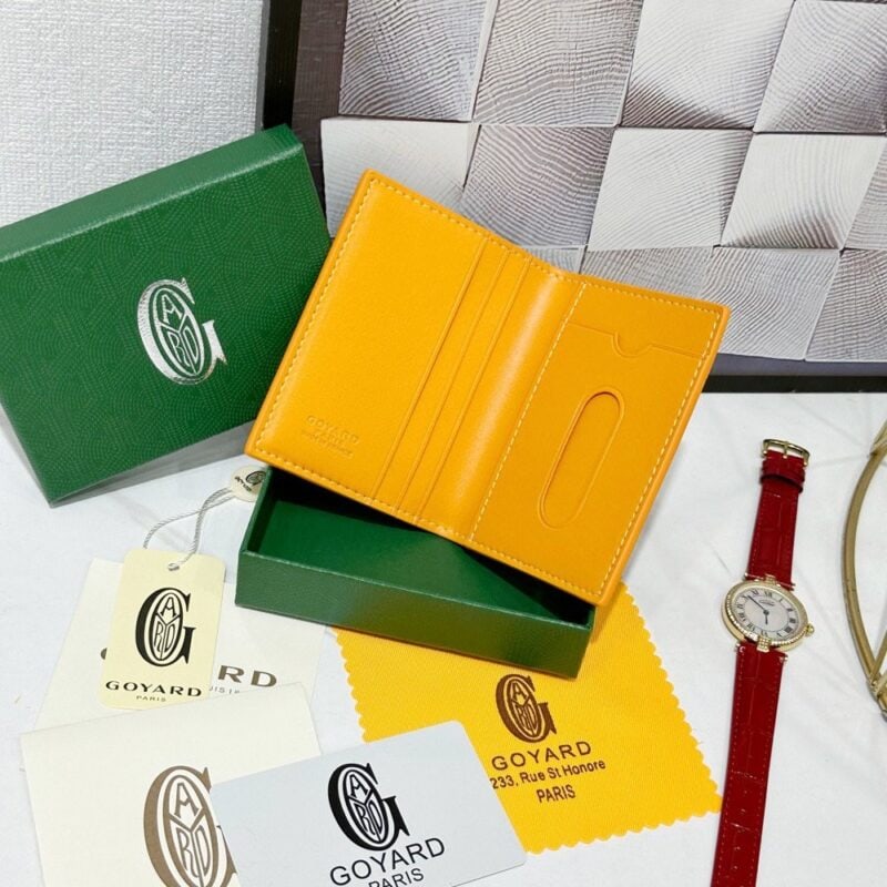 【AT8869】ゴヤール(Goyard)サン=マルクシリーズ：エレガントな黄色の幾何学模様カードケース | Maison Goyard