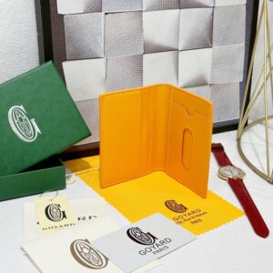 【AT8869】ゴヤール(Goyard)サン=マルクシリーズ：エレガントな黄色の幾何学模様カードケース | Maison Goyard