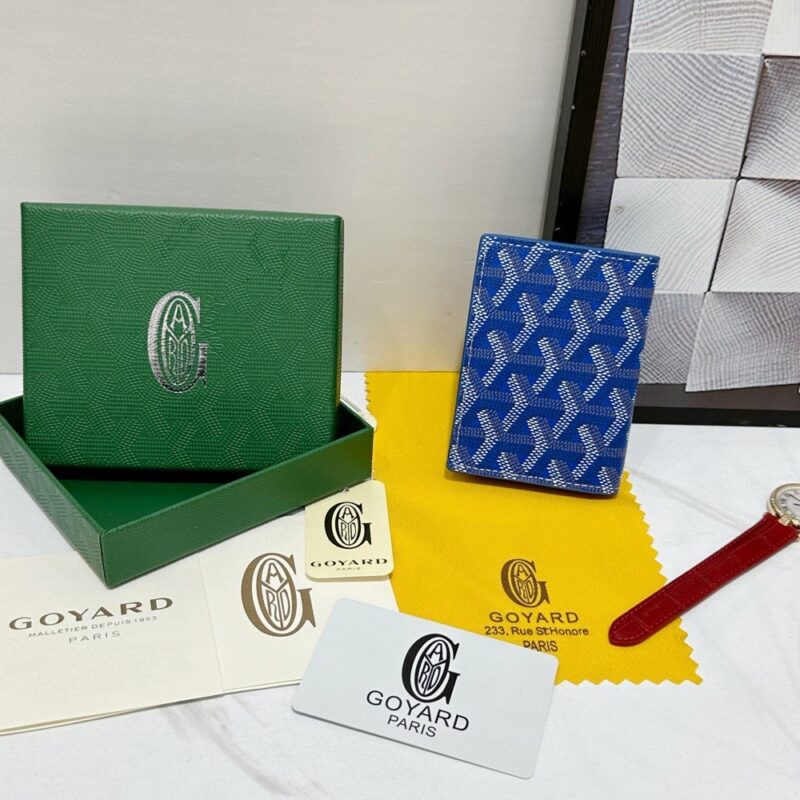 【AT8879】ゴヤール(Goyard)ブランドのブルーレザーマルエッシュルベスカードケース | Goyard Paris