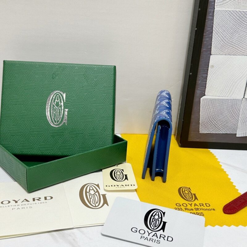【AT8879】ゴヤール(Goyard)ブランドのブルーレザーマルエッシュルベスカードケース | Goyard Paris