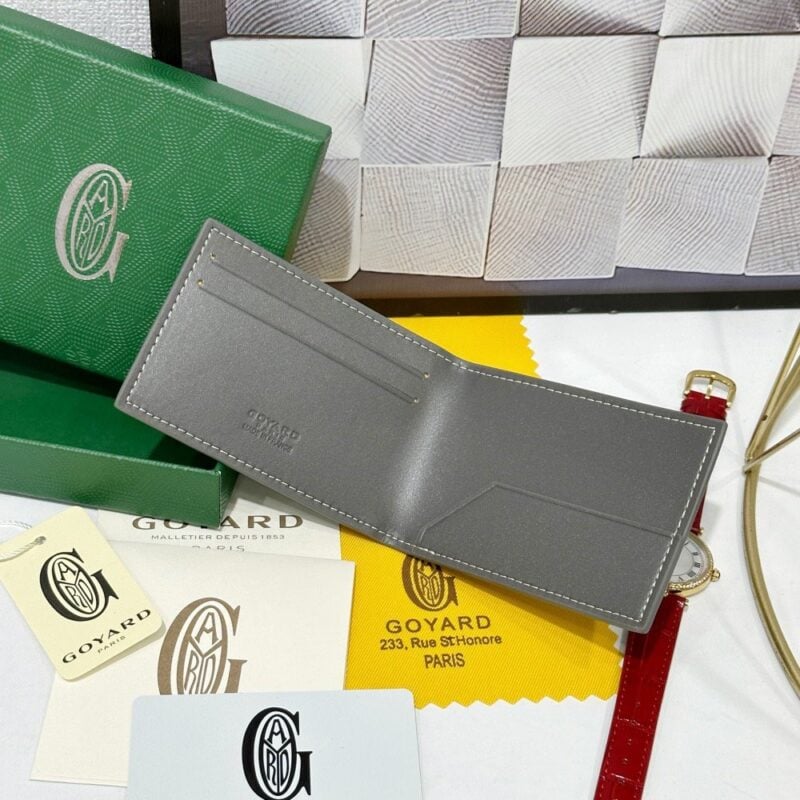 【AT8886】ゴヤール(Goyard)Victoireカードケース - 高級なカスタムアートのような精巧な灰色幾何学模様 | Goyard Paris