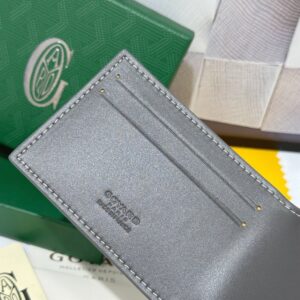 【AT8886】ゴヤール(Goyard)Victoireカードケース - 高級なカスタムアートのような精巧な灰色幾何学模様 | Goyard Paris