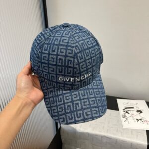 【AT9129】ジバンシィのブルーフラワープリントキャンバス野球帽 - 都会の流行ファッションを演出する高級キャップ | Givenchy