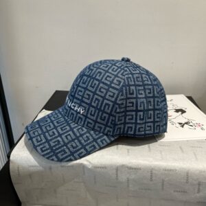 【AT9129】ジバンシィのブルーフラワープリントキャンバス野球帽 - 都会の流行ファッションを演出する高級キャップ | Givenchy