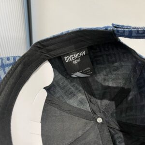【AT9129】ジバンシィのブルーフラワープリントキャンバス野球帽 - 都会の流行ファッションを演出する高級キャップ | Givenchy