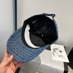 【AT9129】ジバンシィのブルーフラワープリントキャンバス野球帽 - 都会の流行ファッションを演出する高級キャップ | Givenchy