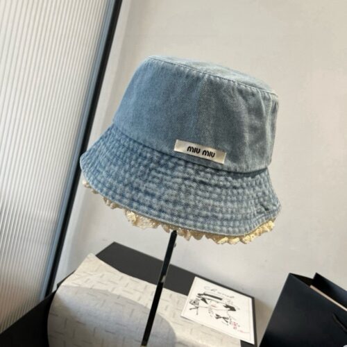 【AT9133】ミュウミュウ デニムフィッシャーマンハット、都会のエレガントな雰囲気を演出 | Miu Miu