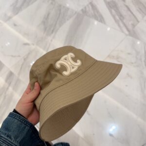 【AT9160】セリーヌのラグジュアリーな柔らかいカーキ色カバーハット | Céline