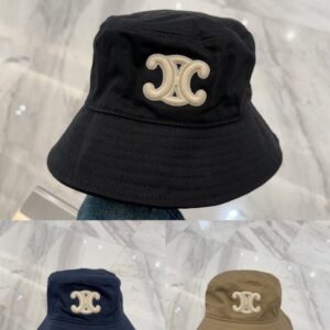 【AT9162】セリーヌロゴ刺繍入りフィッシャーマンハット、都会のファッションアイテム | Celine Paris