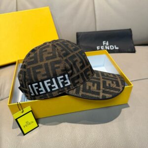 【AT9215】FendiのダブルFエンボスキャンバスベースボールキャップ | Fendi Roma
