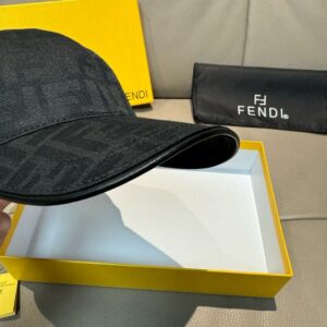 【AT9216】高級Fendiロゴ刺繍キャンバス野球帽、贅沢なファッションアイコン | Fendi