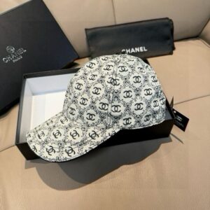 【AT9219】高品質キャンバスと牛革のキャップ | ダブルC刺繍 | ストリートファッション | Chanel