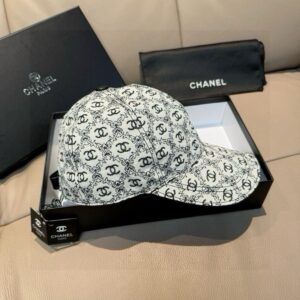 【AT9219】高品質キャンバスと牛革のキャップ | ダブルC刺繍 | ストリートファッション | Chanel