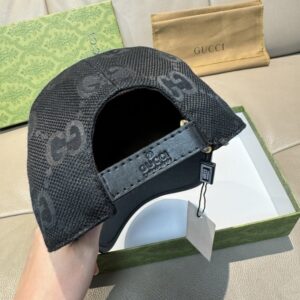【AT9233】グッチの高級帆布素材野球帽、GGパターンと牛革パッチワーク付き | Gucci Firenze