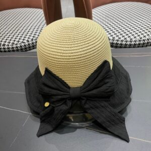 【AT9240】プラダのフィッシャーマンハット - 優雅な手編み織り柄と高級感、夏のファッションアイテム | Prada Milano