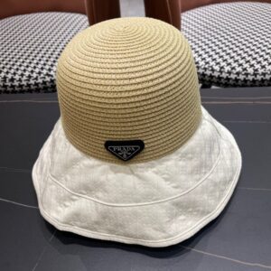 【AT9241】プラダ (Prada) 2024春夏コレクション フィッシャーマンハット - 優雅な軽奢ストロー帽子 | Prada