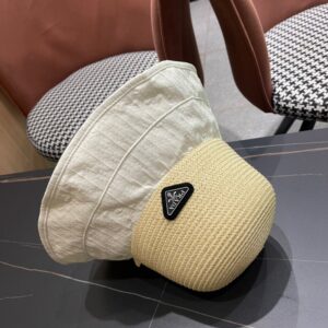 【AT9241】プラダ (Prada) 2024春夏コレクション フィッシャーマンハット - 優雅な軽奢ストロー帽子 | Prada