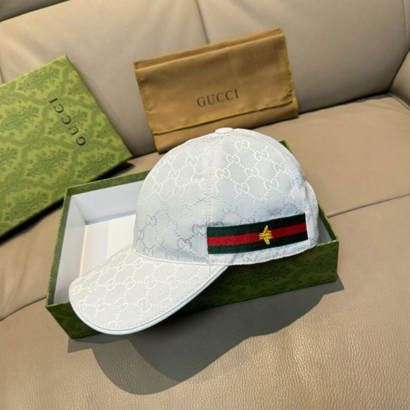 【AT9248】グッチ(Gucci)ホワイトジャガードファッションベースボールキャップ | Gucci Firenze