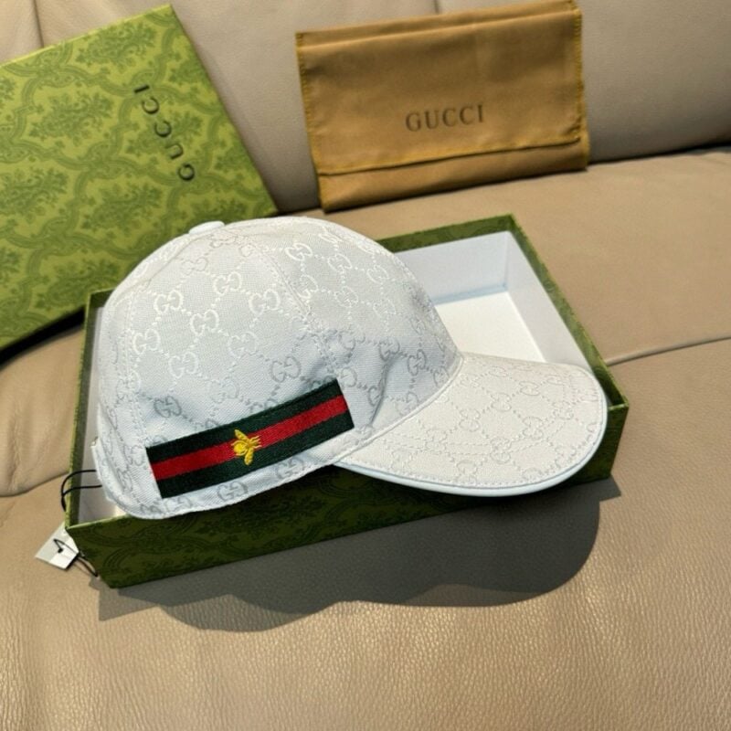 【AT9248】グッチ(Gucci)ホワイトジャガードファッションベースボールキャップ | Gucci Firenze