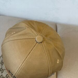 【AT9254】高級クラシック野球帽 - ダブルGロゴとキャメル色のコットンリネンブレンド | Gucci Italy
