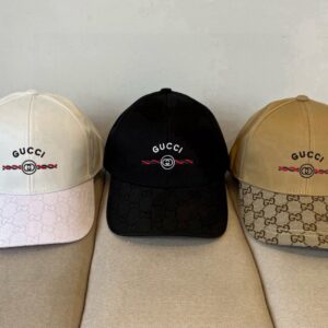 【AT9254】高級クラシック野球帽 - ダブルGロゴとキャメル色のコットンリネンブレンド | Gucci Italy