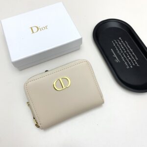 【AT9261】ディオール Dior フレンチラグジュリーエレガントな子牛革財布 アプリコット色 | Dior