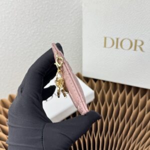 【AT9269】ディオールのピンク羊革製カードケース、ラグジュアリーアクセサリー | Christian Dior