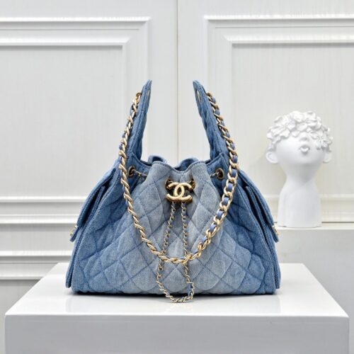 【AT9297】Chanel ヴィンテージデニムアンダーバッグ - デニムファッションアクセサリー | Chanel Paris
