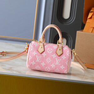 【AT9301】ルイ・ヴィトン（Louis Vuitton）ピンクモノグラム柄デニム ナノ・スピーディーハンドバッグ | Louis Vuitton
