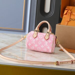 【AT9301】ルイ・ヴィトン（Louis Vuitton）ピンクモノグラム柄デニム ナノ・スピーディーハンドバッグ | Louis Vuitton