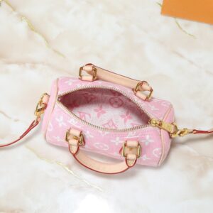 【AT9301】ルイ・ヴィトン（Louis Vuitton）ピンクモノグラム柄デニム ナノ・スピーディーハンドバッグ | Louis Vuitton