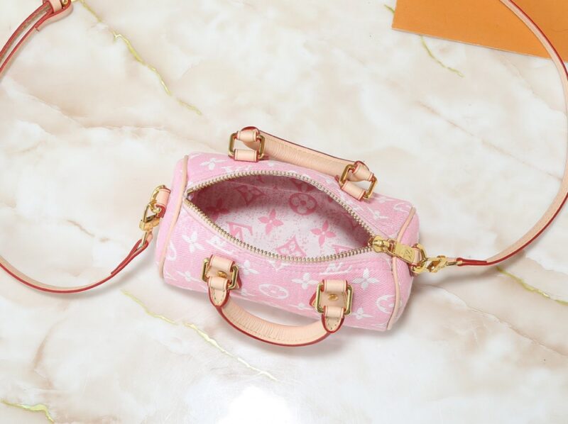 【AT9301】ルイ・ヴィトン（Louis Vuitton）ピンクモノグラム柄デニム ナノ・スピーディーハンドバッグ | Louis Vuitton