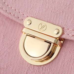 【AT9302】ピンクデニム＆アプリコットレザーショルダーバッグ、優雅な女性のための高級なアクセサリー | Louis Vuitton Malletier