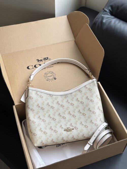 【AT9342】Coach高級馬車プリント牛革ショルダーバッグ、洗練された優雅なデザイン | Coach New York