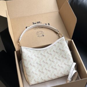 【AT9342】Coach高級馬車プリント牛革ショルダーバッグ、洗練された優雅なデザイン | Coach New York