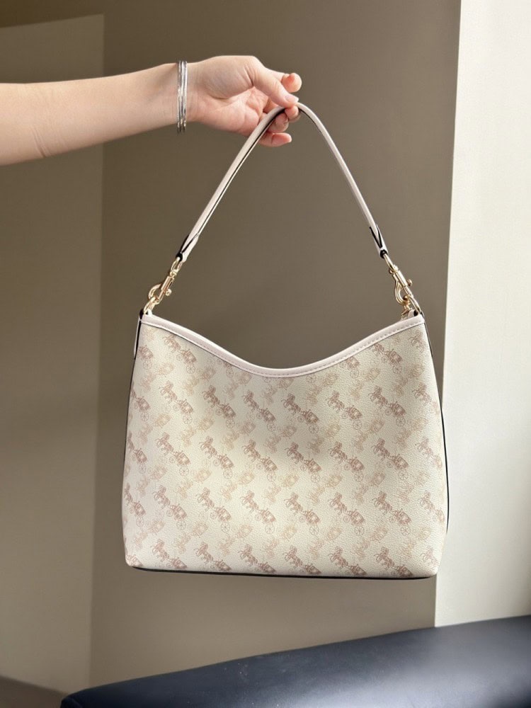【AT9342】Coach高級馬車プリント牛革ショルダーバッグ、洗練された優雅なデザイン | Coach New York
