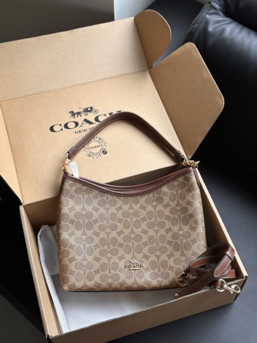 【AT9347】Coach クラシックシグネチャーシリーズ ロマンチックなキャラメルブラウンハンドバッグ | Coach New York