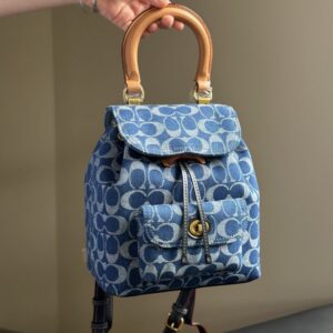 【AT9354】Coach New York クラシックデニムブルーバケツバッグ - 優雅なヴィンテージスタイル | Coach